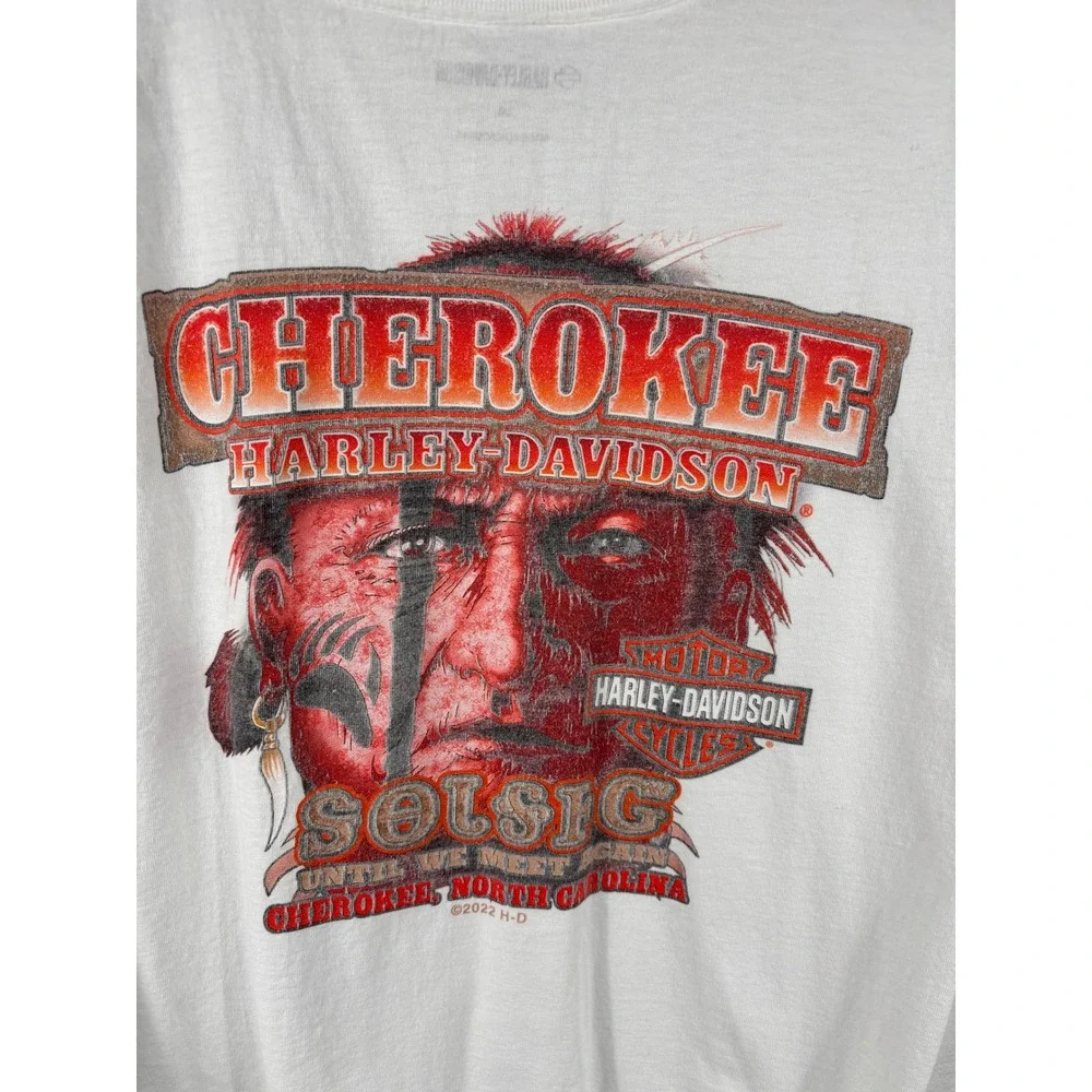 Harley Davidson T-Shirt 2XL‎ White Graphic Print Short Sleeve Men's Motorcycle